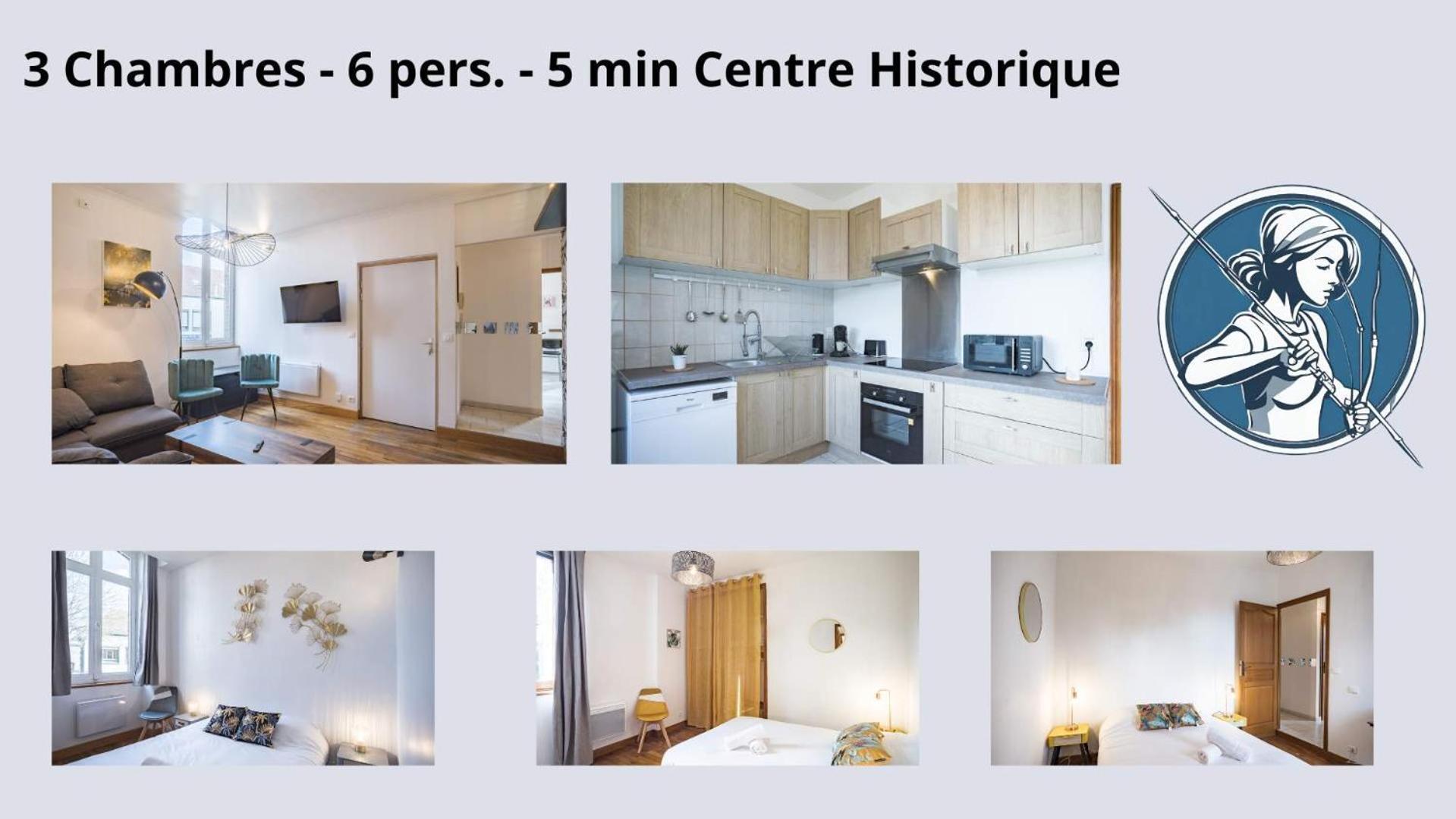 Le Logis De L'Arc - 5Min Hypercentre - Max 6 Personnes Leilighet Troyes Eksteriør bilde